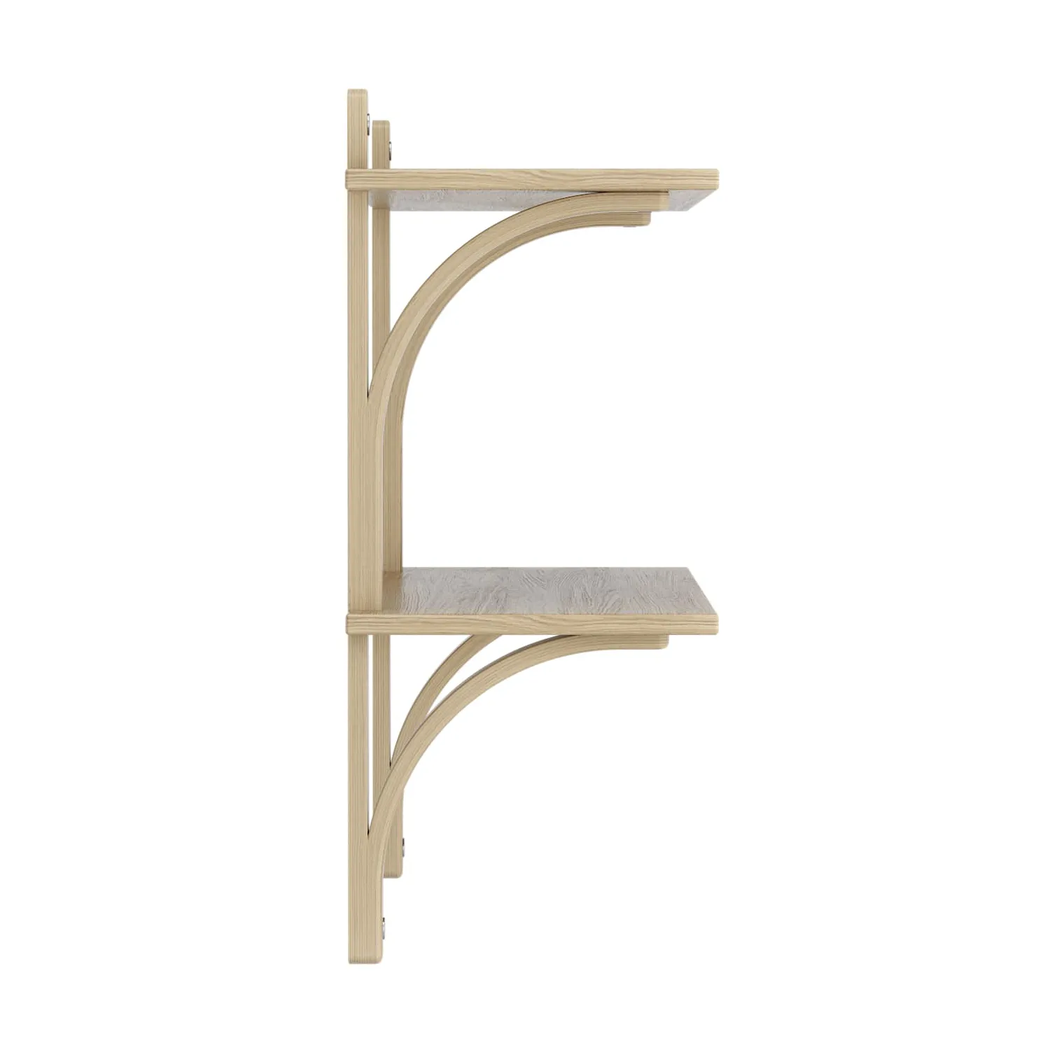 Levi shelf, Lacquered oak-stainless steel, 2 shelves, 90 cm Swedese