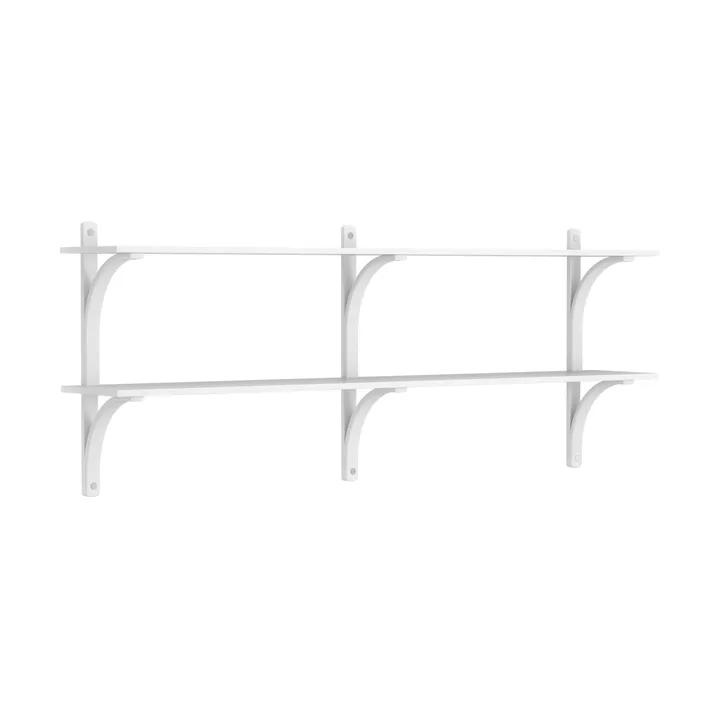Levi shelf - White ash-stainless steel, 2 shelves, 180 cm - Swedese
