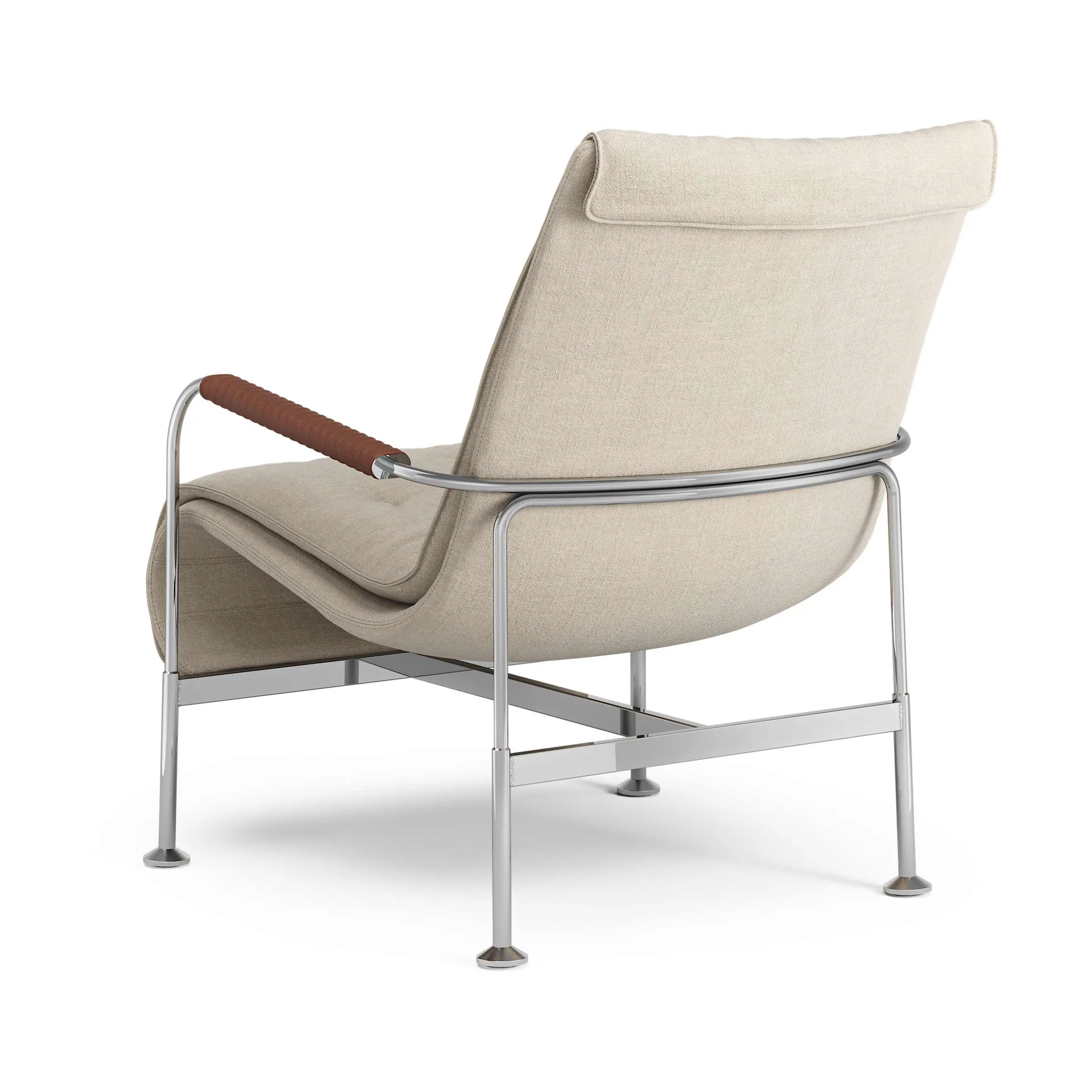 Serpentine armchair, Fabric Romo Linara Rye-chrome-tärnsjö Cognac Swedese