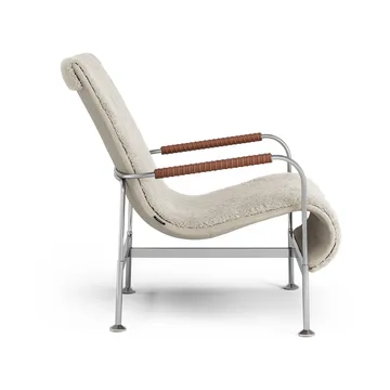 Serpentine armchair - Sheepskin Moonlight-chrome-Tärnsjö Cognac - Swedese