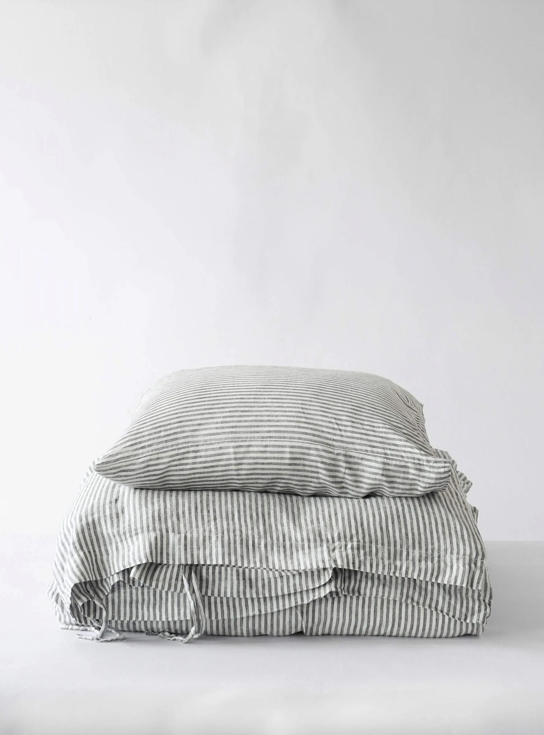 Duvet cover linen 140x200 cm, Grey/white Tell Me More