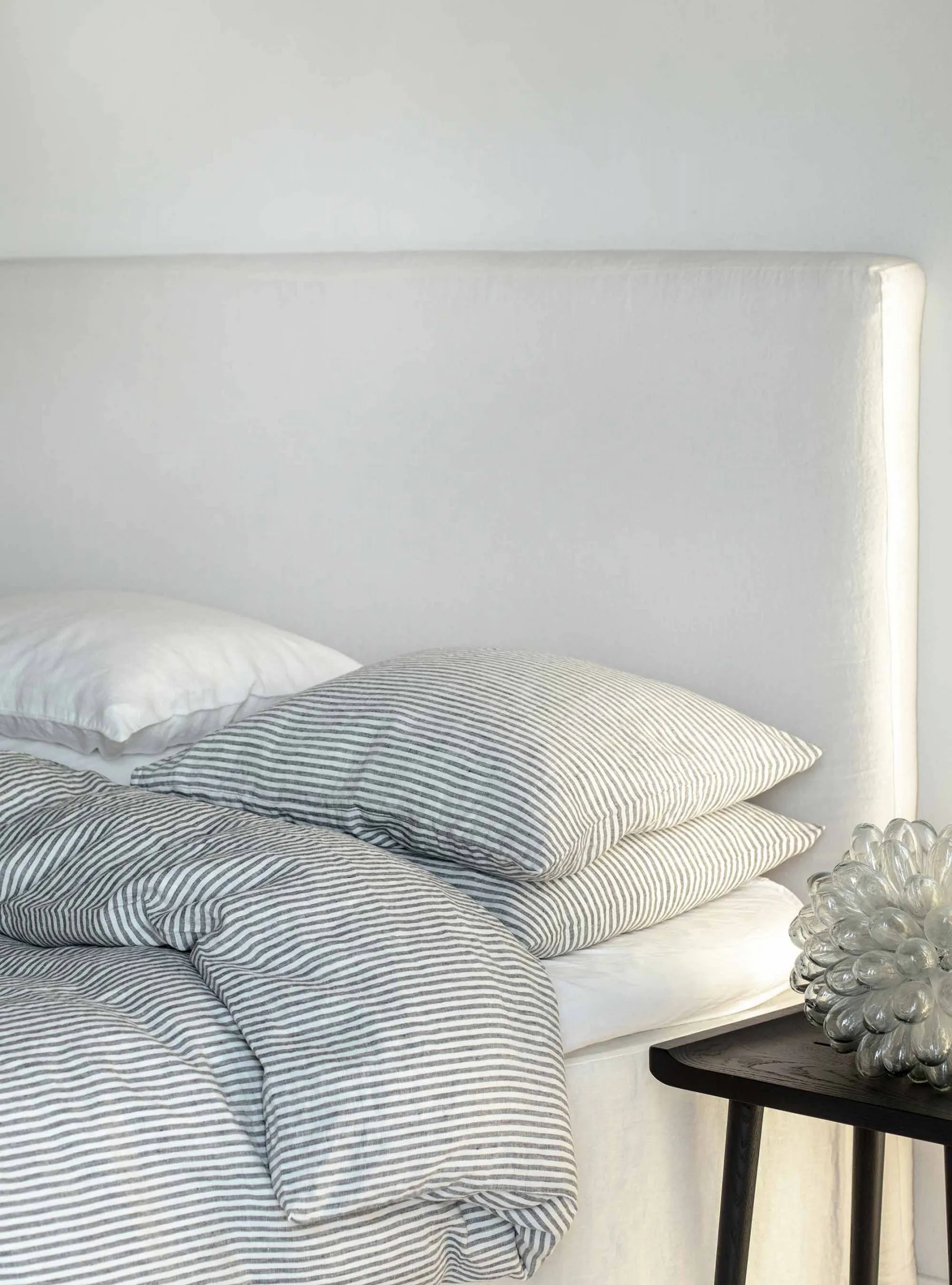 Duvet cover linen 140x200 cm, Grey/white Tell Me More