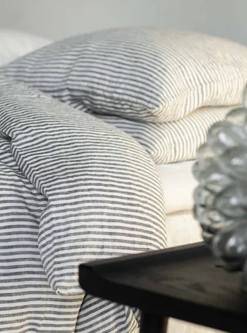 Duvet cover linen 150x200 cm - Grey/white - Tell Me More