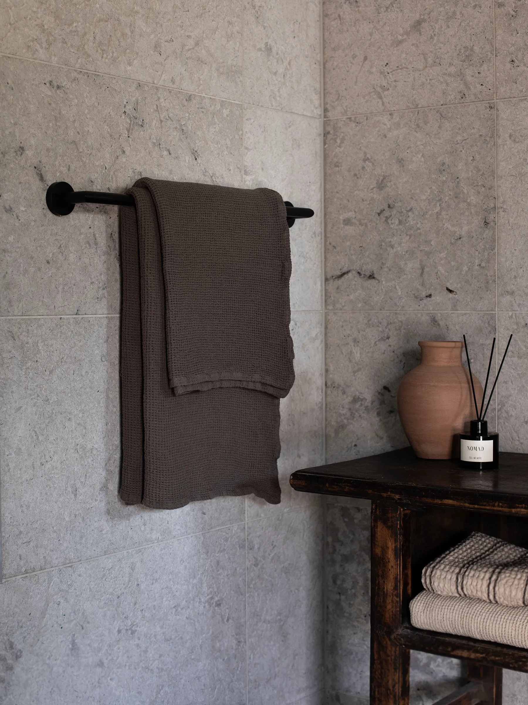 Nella bath towel 100x150 cm, Taupe Tell Me More