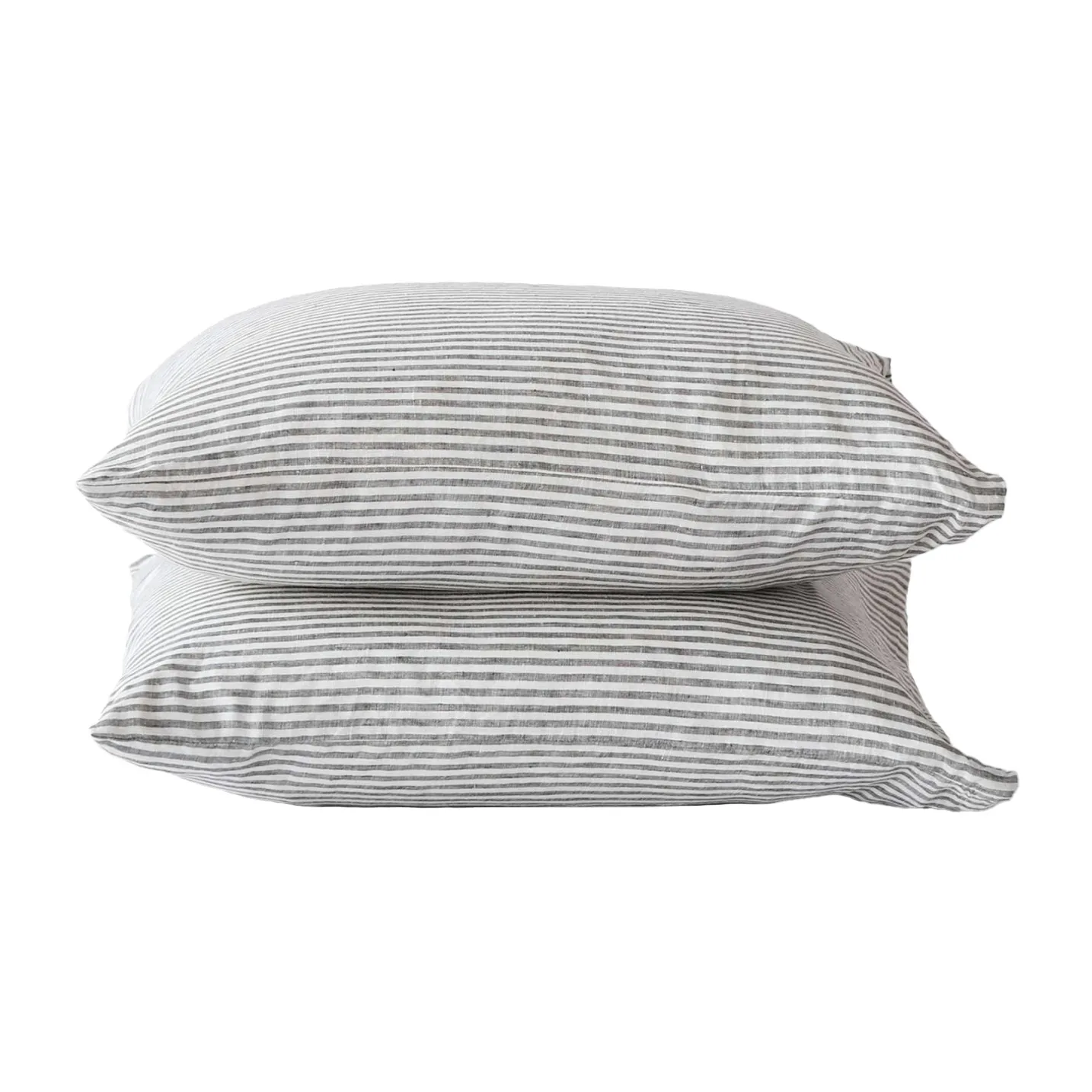 Stonewashed linen pillowcase 50x60 cm 2-pack, Grey-white Tell Me More