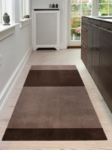 Stripes hallway rug horizontal - Sand-brown. 90x200 cm - tica copenhagen