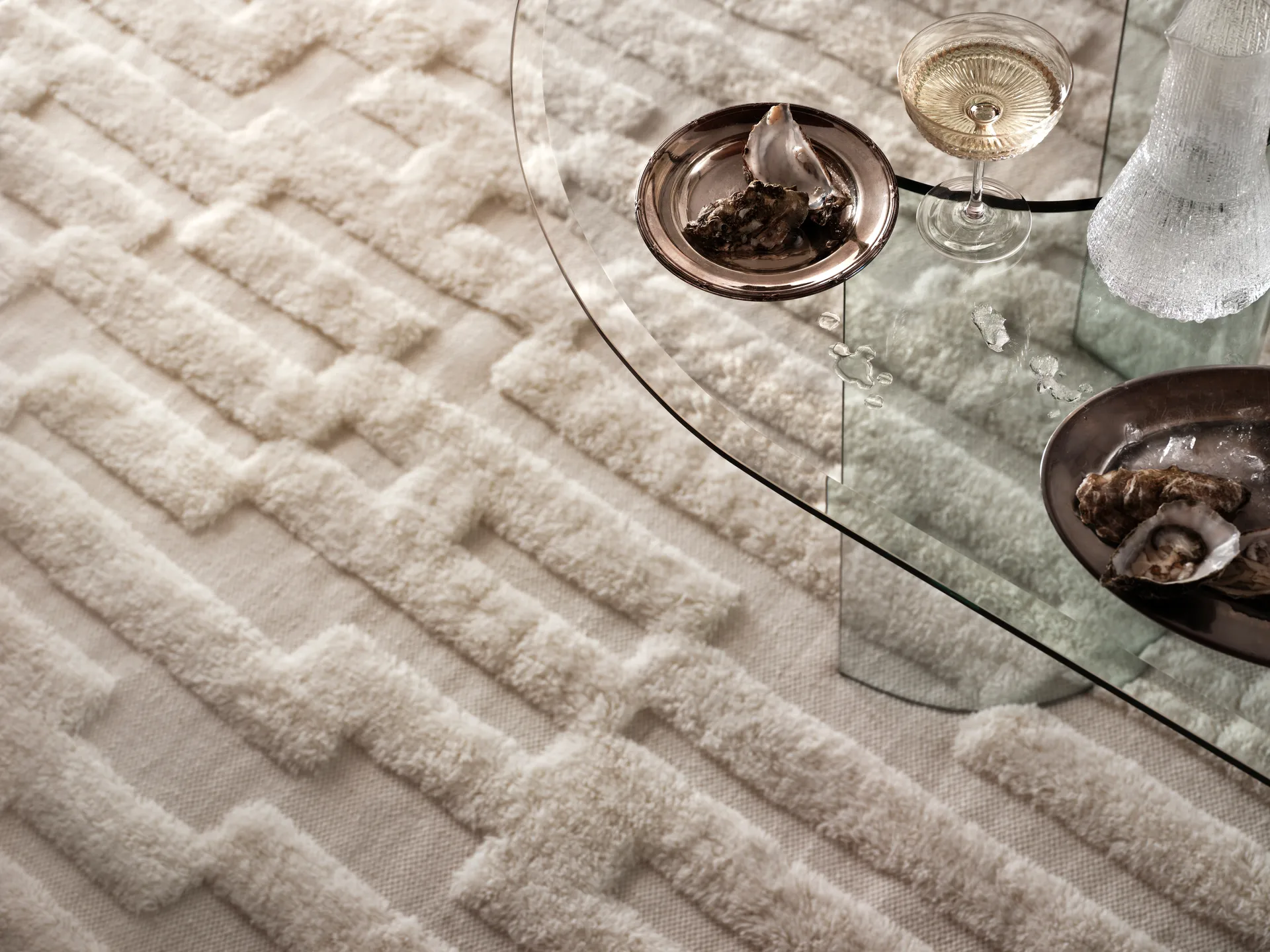 Bielke wool carpet 200x300 cm, Offwhite Tinted