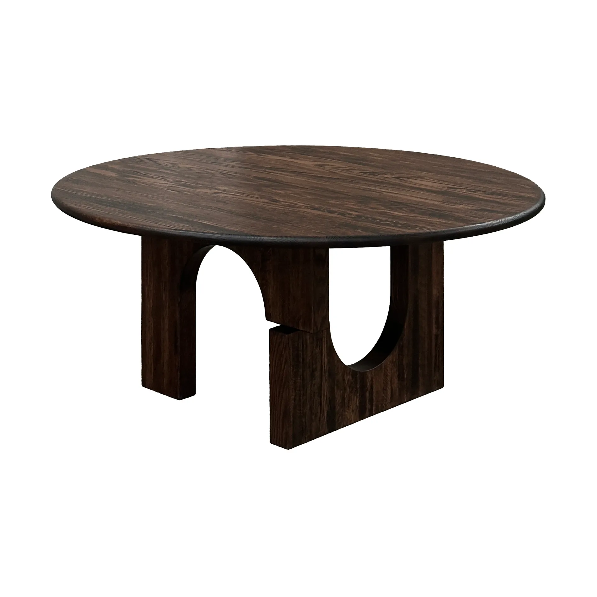 Sanders dining table Ø160 cm, Dark stained oak Tinted