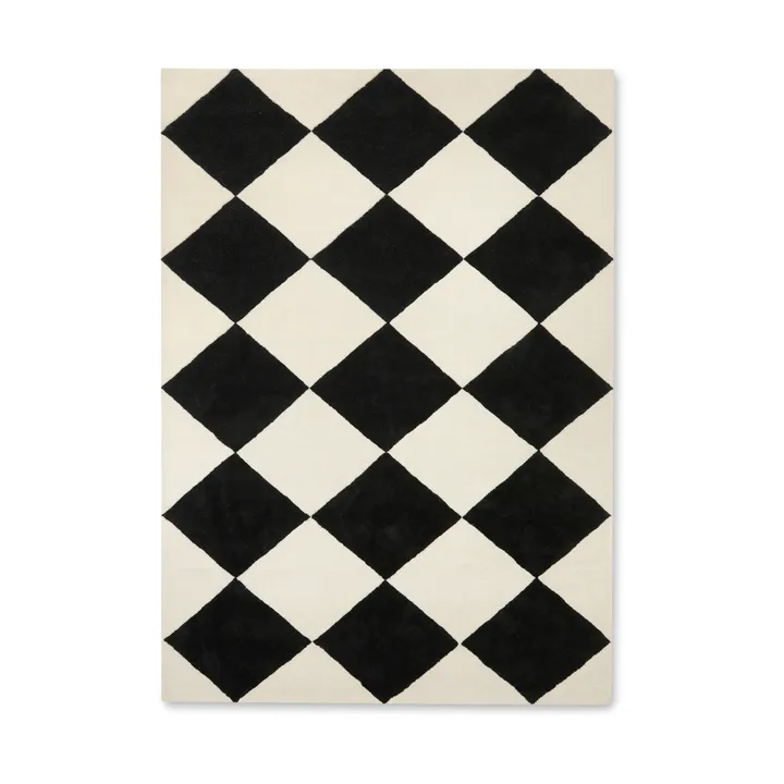 Tenman wool carpet 200x300 cm - Black-white - Tinted