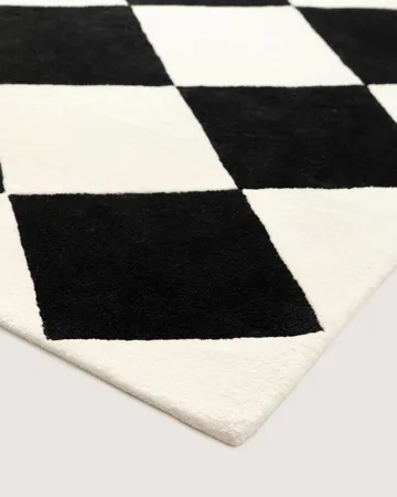 Tenman wool carpet 200x300 cm - Black-white - Tinted