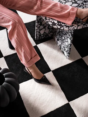 Tenman wool carpet 200x300 cm - Black-white - Tinted