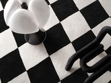 Tenman wool carpet 200x300 cm - Black-white - Tinted