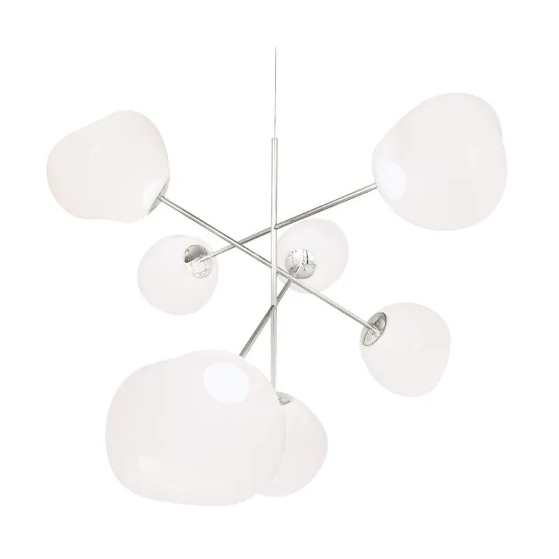 Melt Chandelier large LED 196 cm, Opal-silver Tom Dixon
