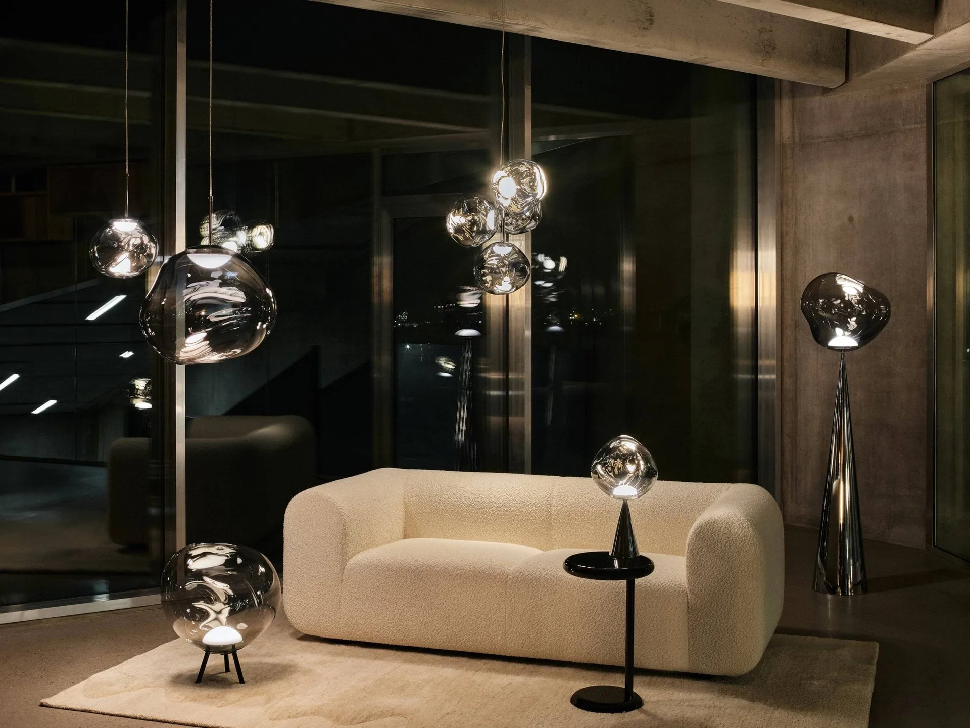 Melt pendant lamp mini LED, Nickel Tom Dixon