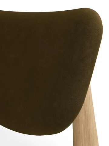 Slab lounge chair upholstered seat - Natural brushed oak-Royal 0162 CMHR Khaki - Tom Dixon
