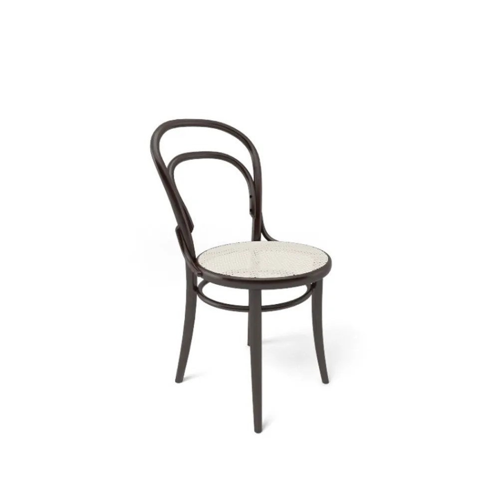 Ton no.14 chair, Coffee B4-New rattan seat TON