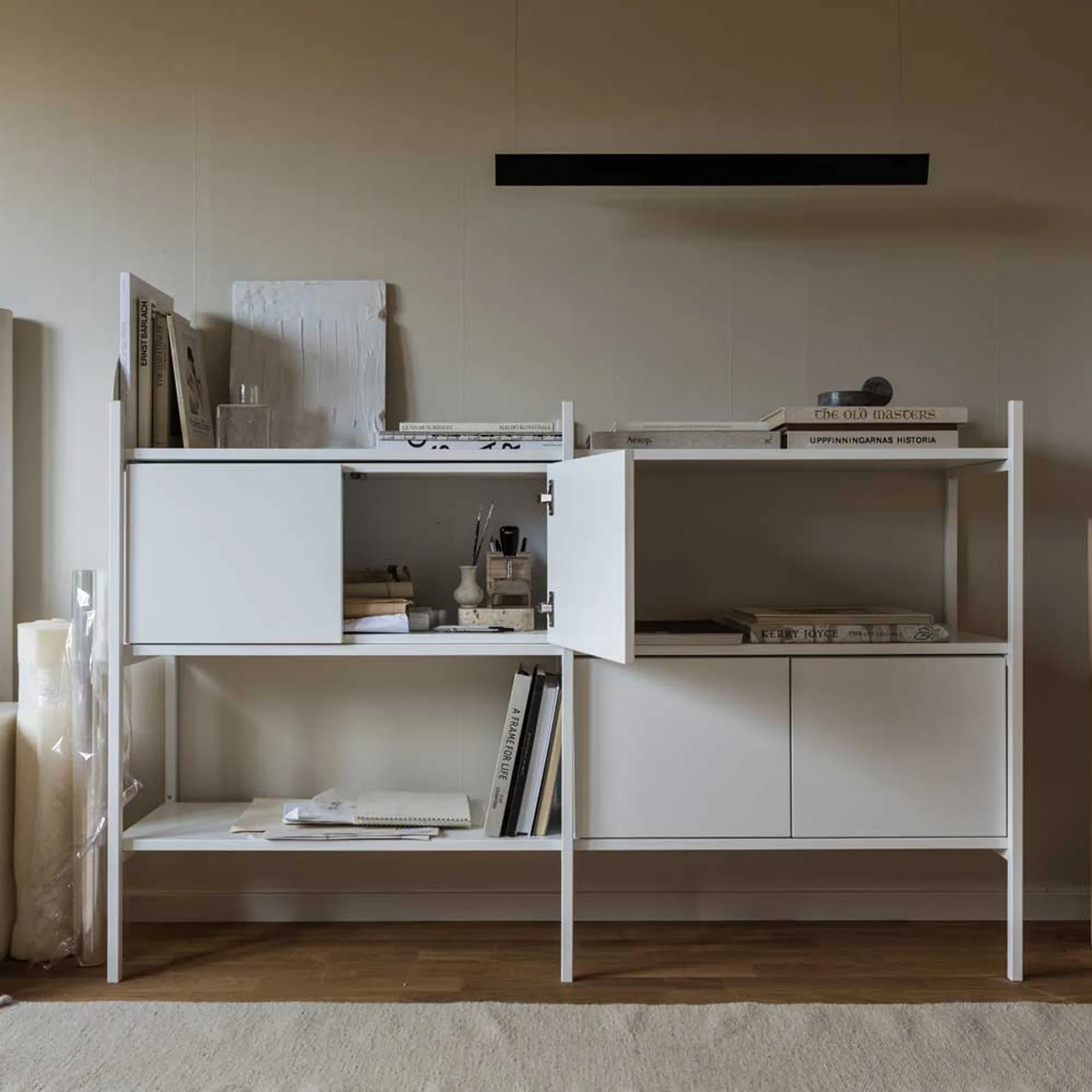 Portal bookcase small, White, 158 cm TÔNN furniture