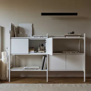 Portal bookcase small, White, 158 cm - TÔNN furniture