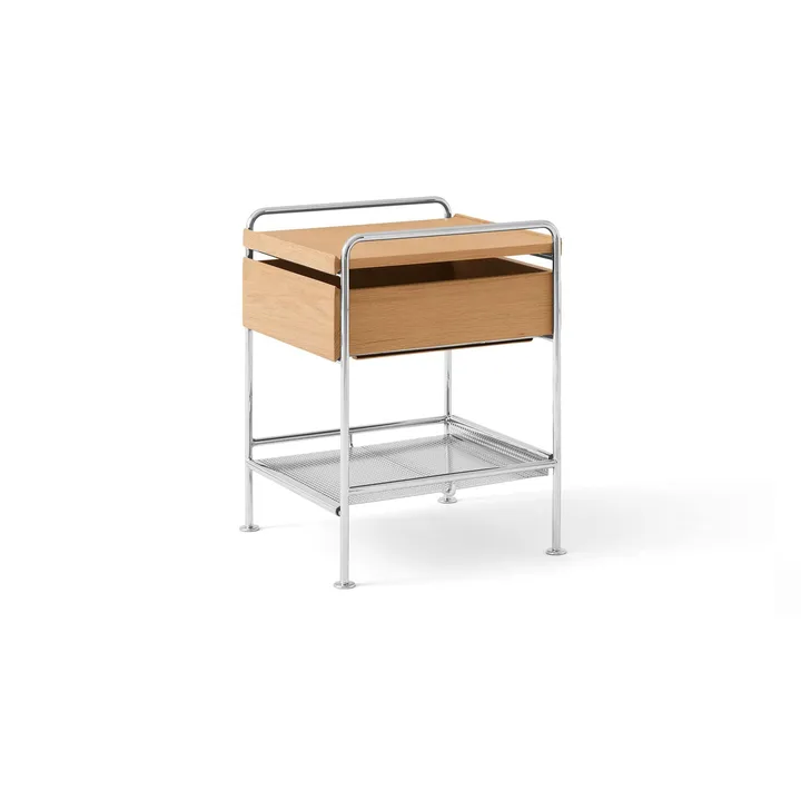 Alima NDS3 side table - Lacquered oak-chrome - &Tradition