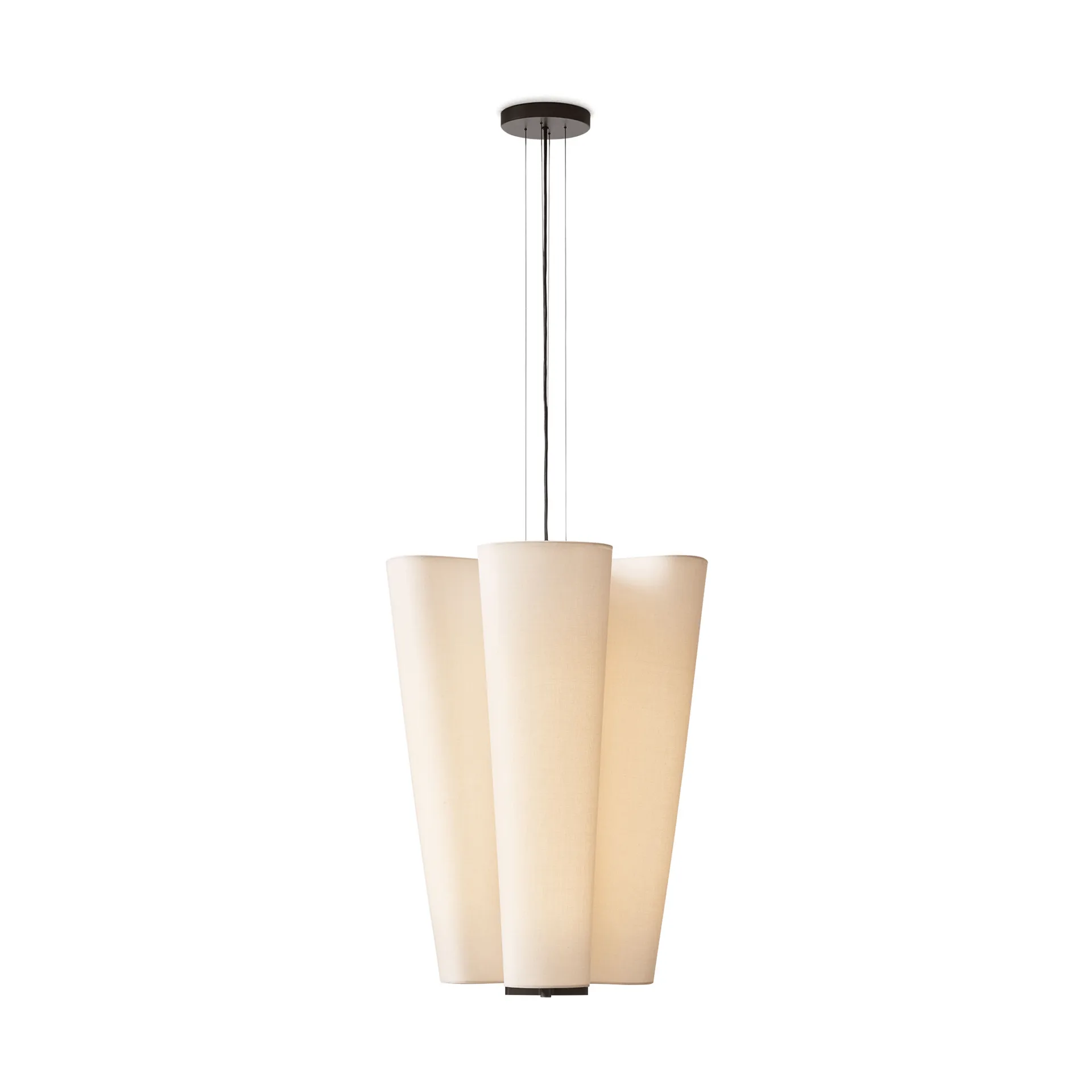 Bella chandelier pendant lamp, SC115, Bronzed & Soft Canvas, Ø54 cm &Tradition