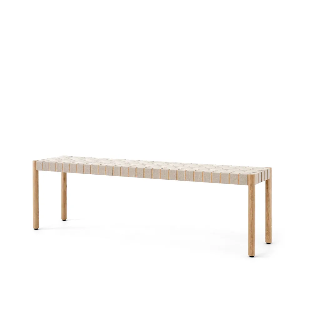 Betty TK5 bench, Oak. natural braided linen seat &Tradition
