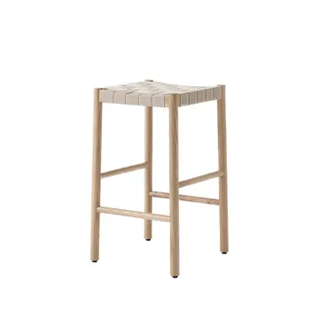 Betty TK7 barstool - Oak, natural braided linen band seat - &Tradition