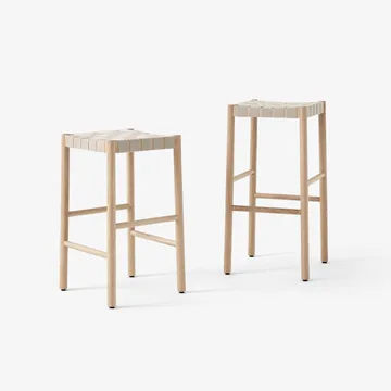Betty TK8 barstool - Black, black braided linen band seat - &Tradition