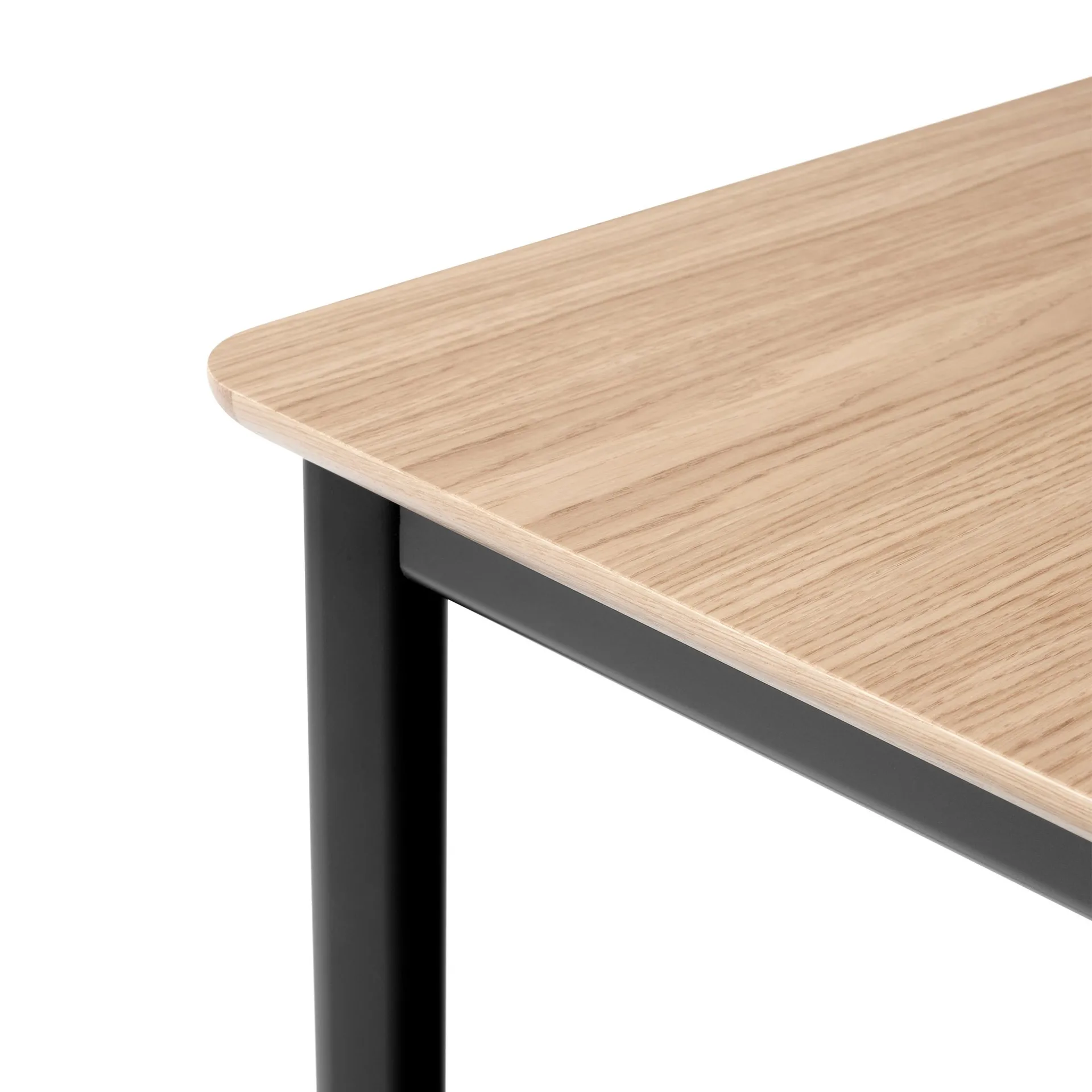 Drip HW115 dining table 83x143 cm, Black frame-clear lacq. oak &Tradition