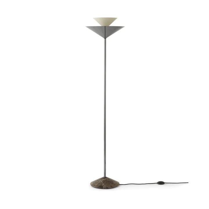 Gio LN 28 floor lamp - Dark chrome, marble - &Tradition