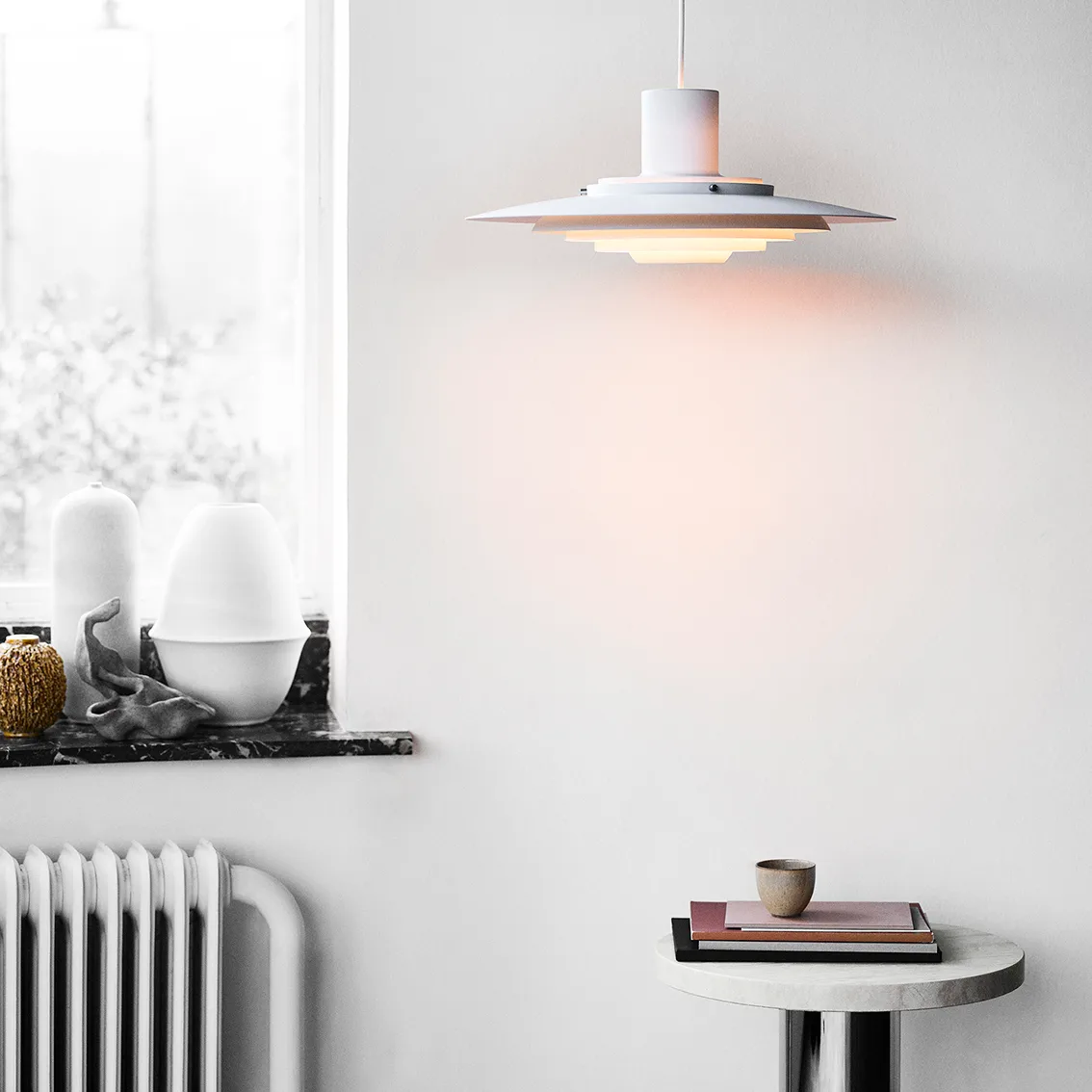P376 ceiling lamp KF1, Matte white &Tradition