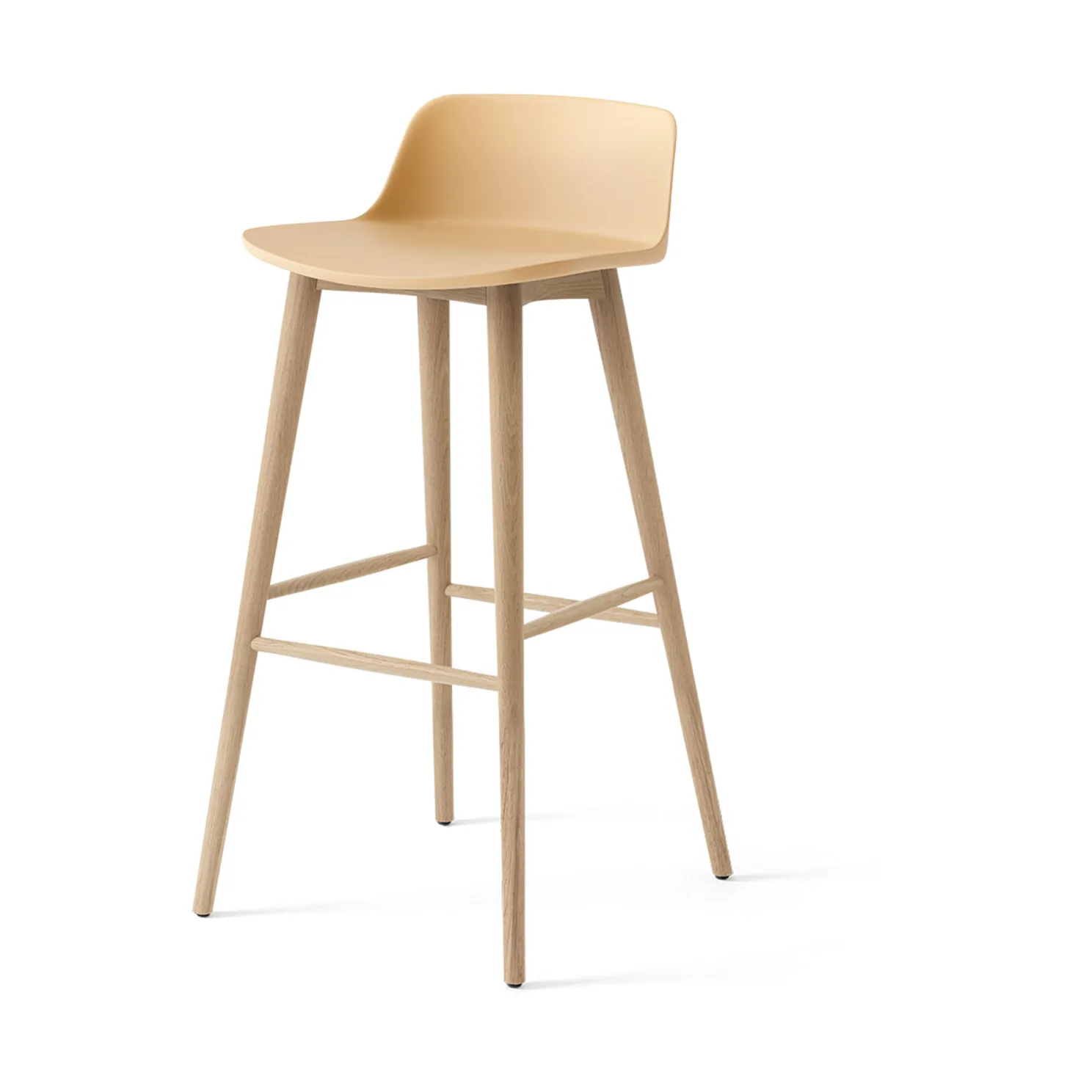 Rely HW123 bar stool, Beige sand-lacquered oak, 75 cm &Tradition