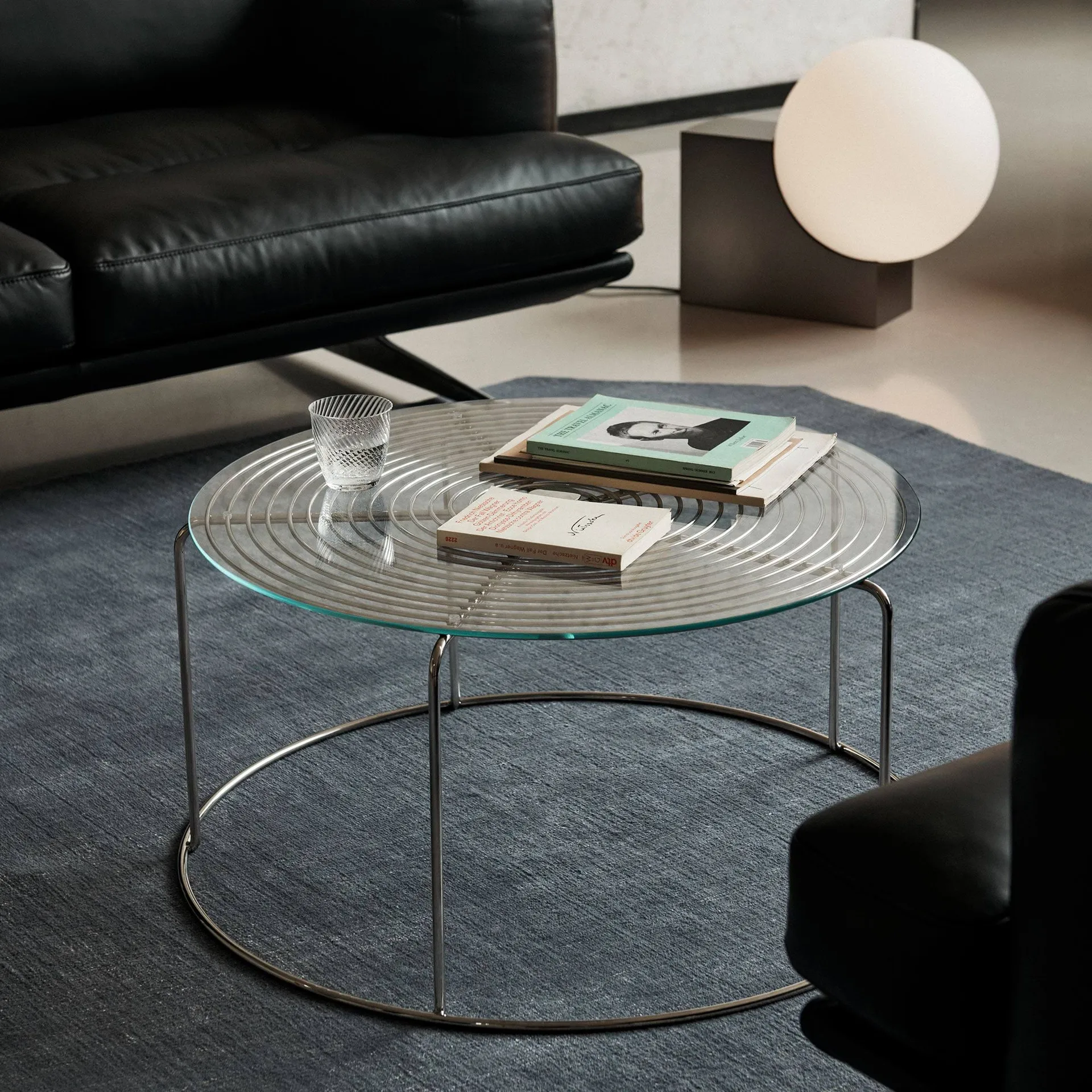 Wire VP17 coffee table, Stainless steel-glass, Ø74x36 cm &Tradition