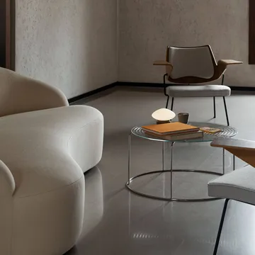 Wire VP17 coffee table - Stainless steel-glass, Ø74x36 cm - &Tradition