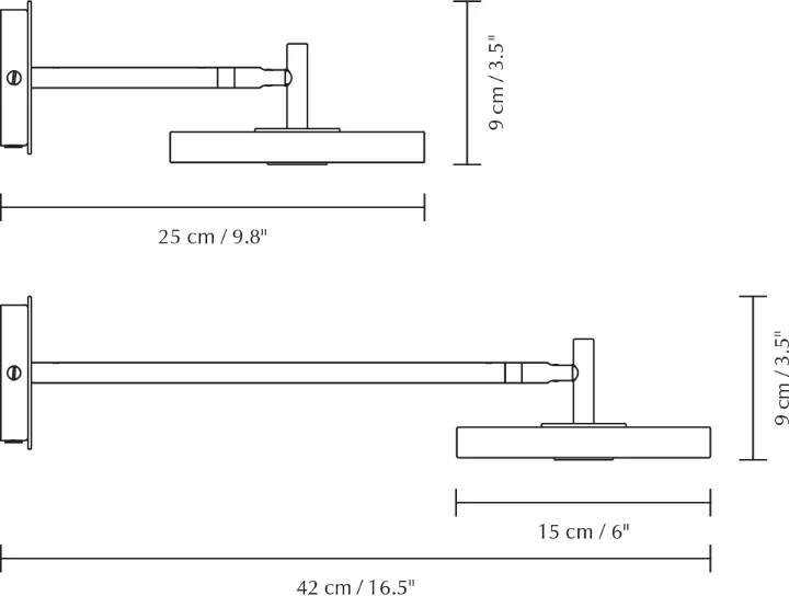 Asteria Wall wall lamp, Long, Nuance rose-brass Umage