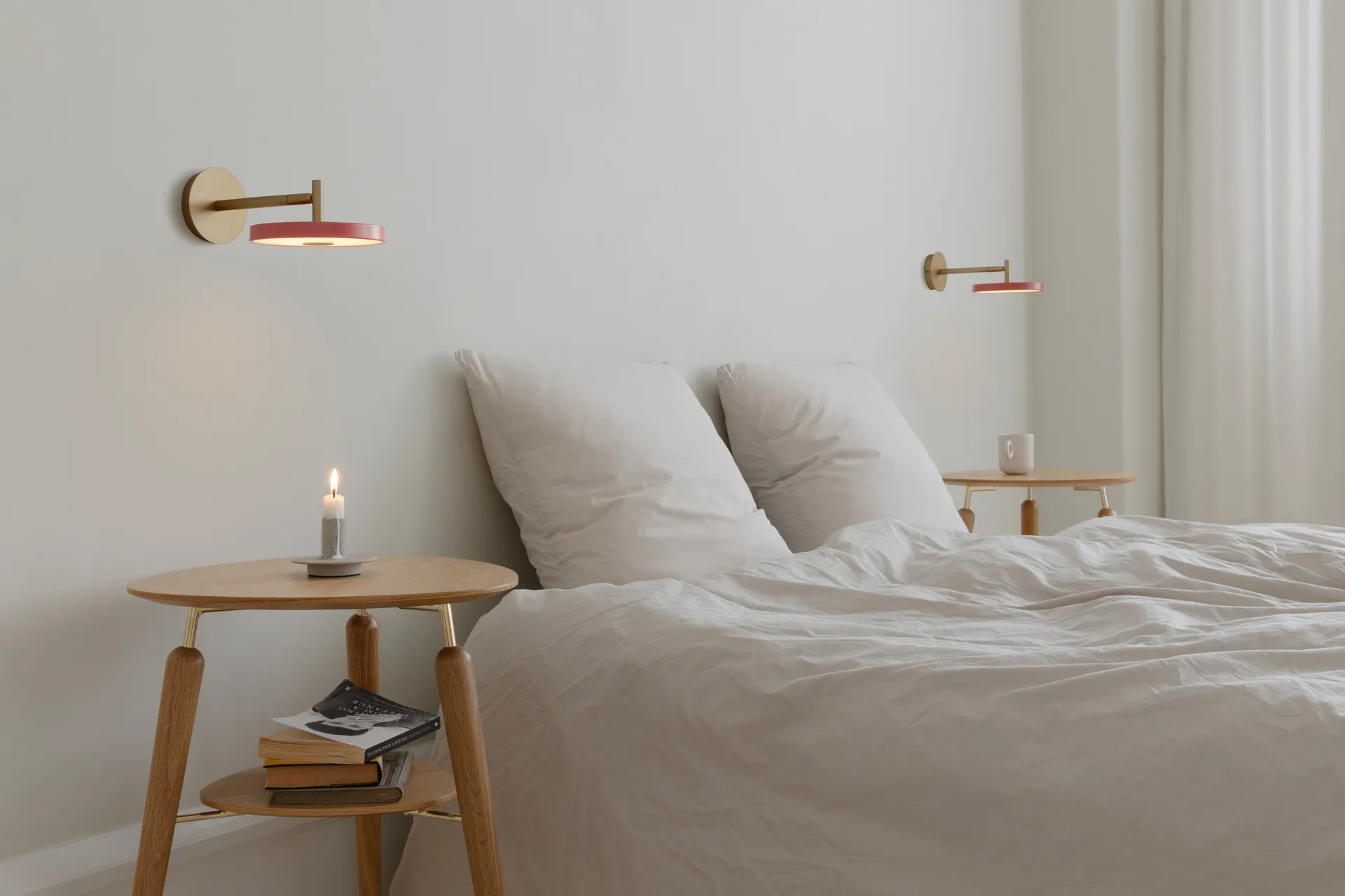 Asteria Wall wall lamp, Short, Nuance rose-brass Umage