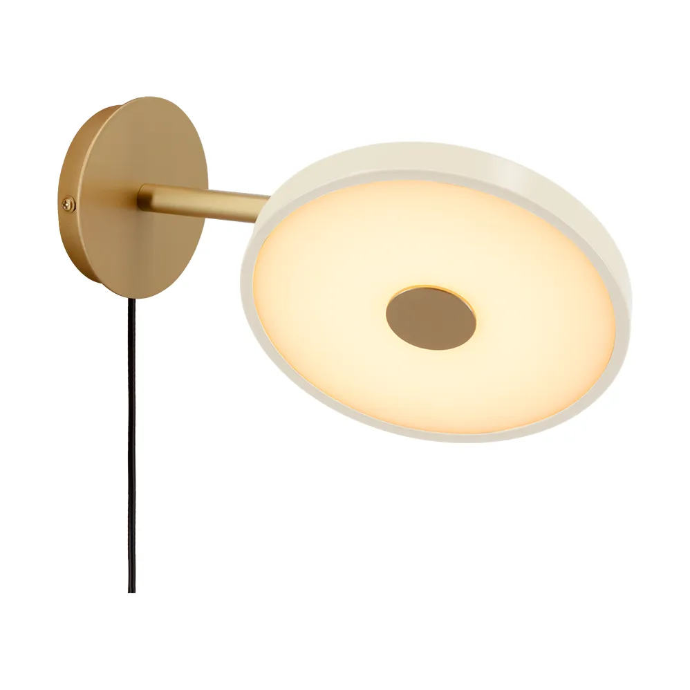 Asteria Wall wall lamp, Short, Pearl white-brass Umage