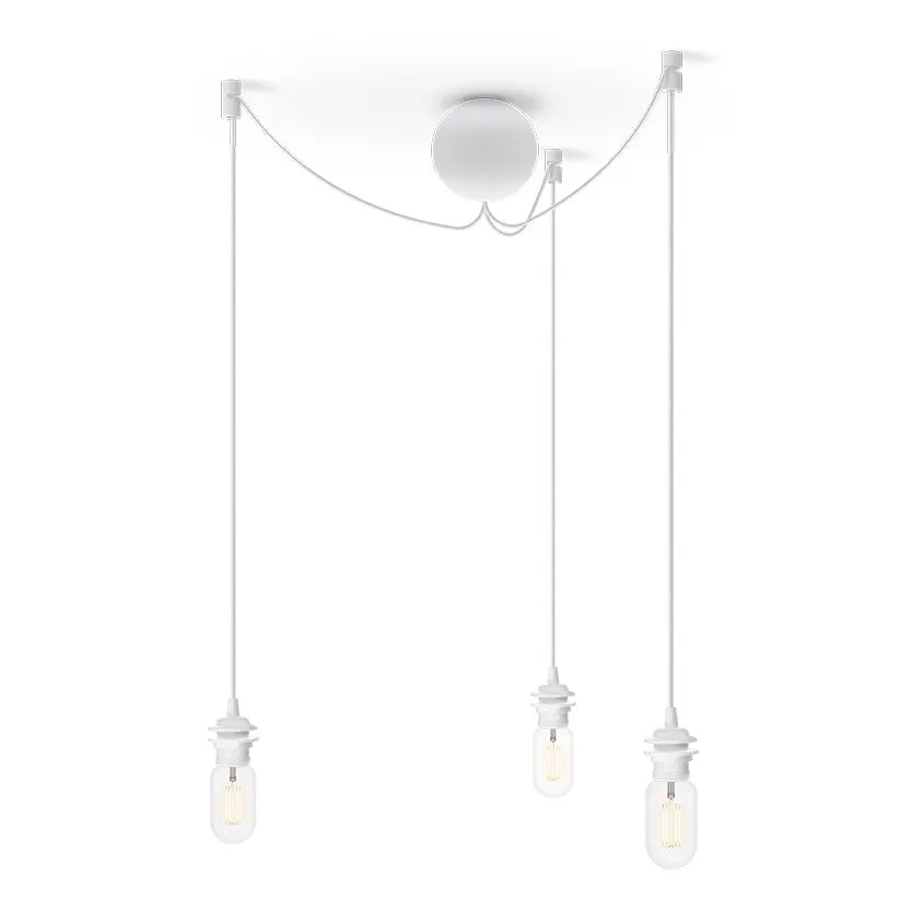 Cannonball ceiling cup with 3 cords, white Umage