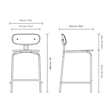 Curious barstool 65 cm - Oak-black - Umage
