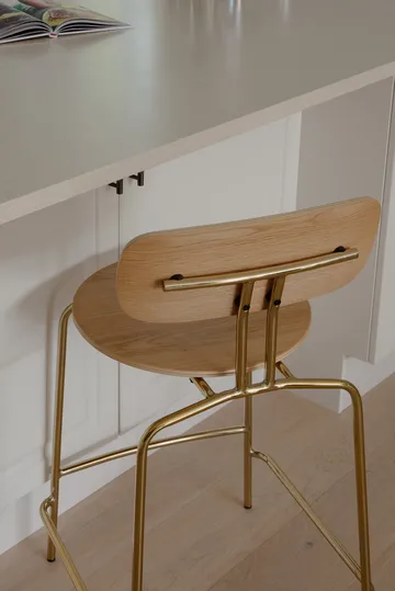 Curious barstool 65 cm - Oak-brass - Umage