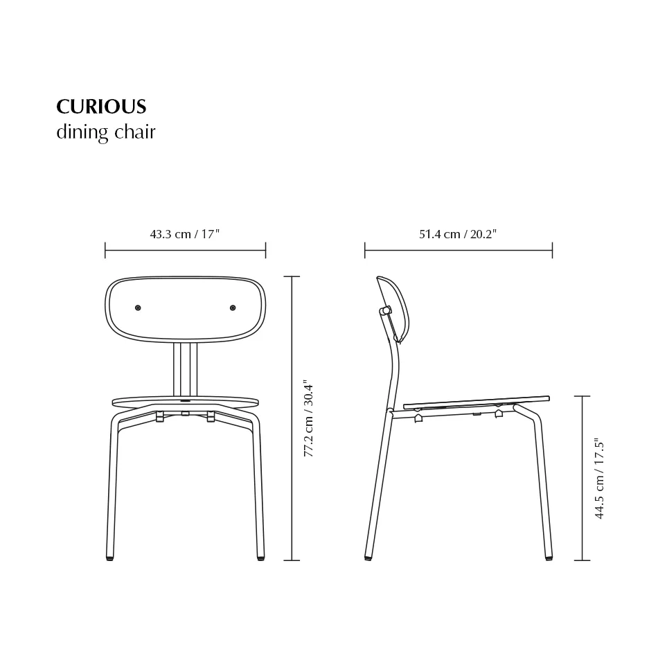 Curious chair, Smoked oak-black legs Umage