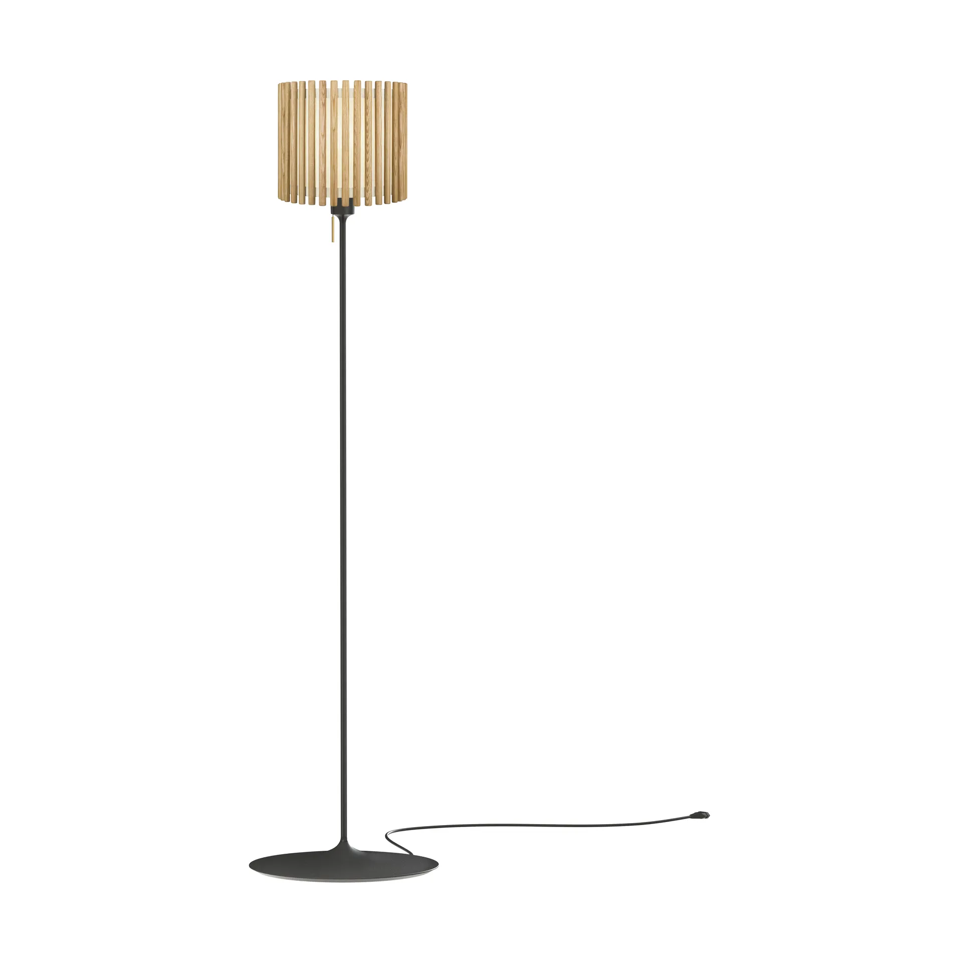 Komorebi floor lamp medium, Circle oak-black Umage