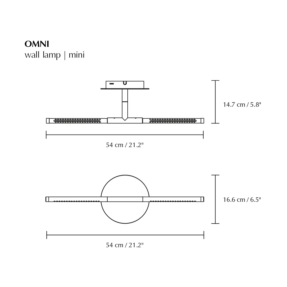 Omni wall wall lamp mini, Brass Umage