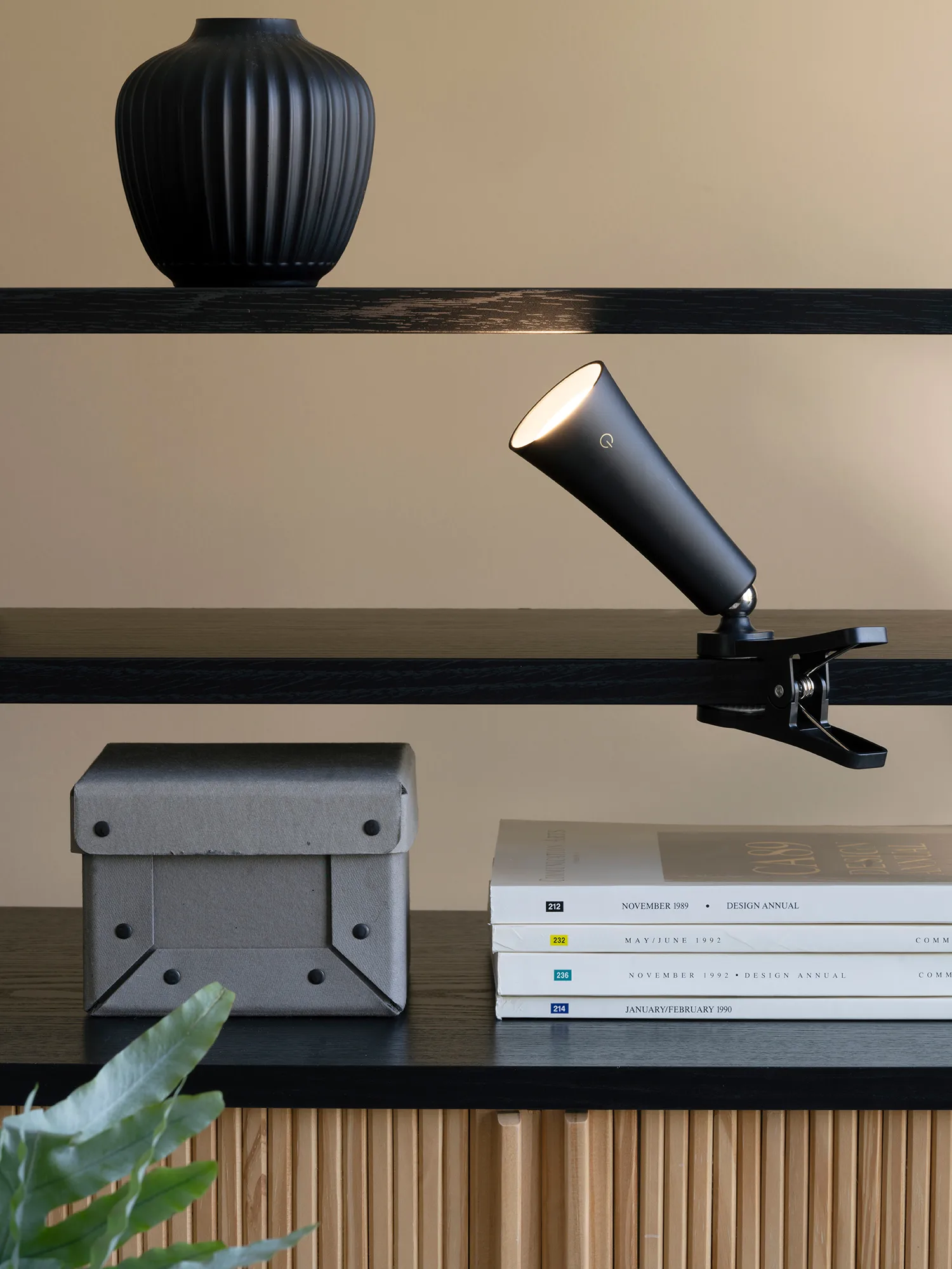 No Cable rechargeable desk lamp, Black, Ø11.7x34.8 cm Unison