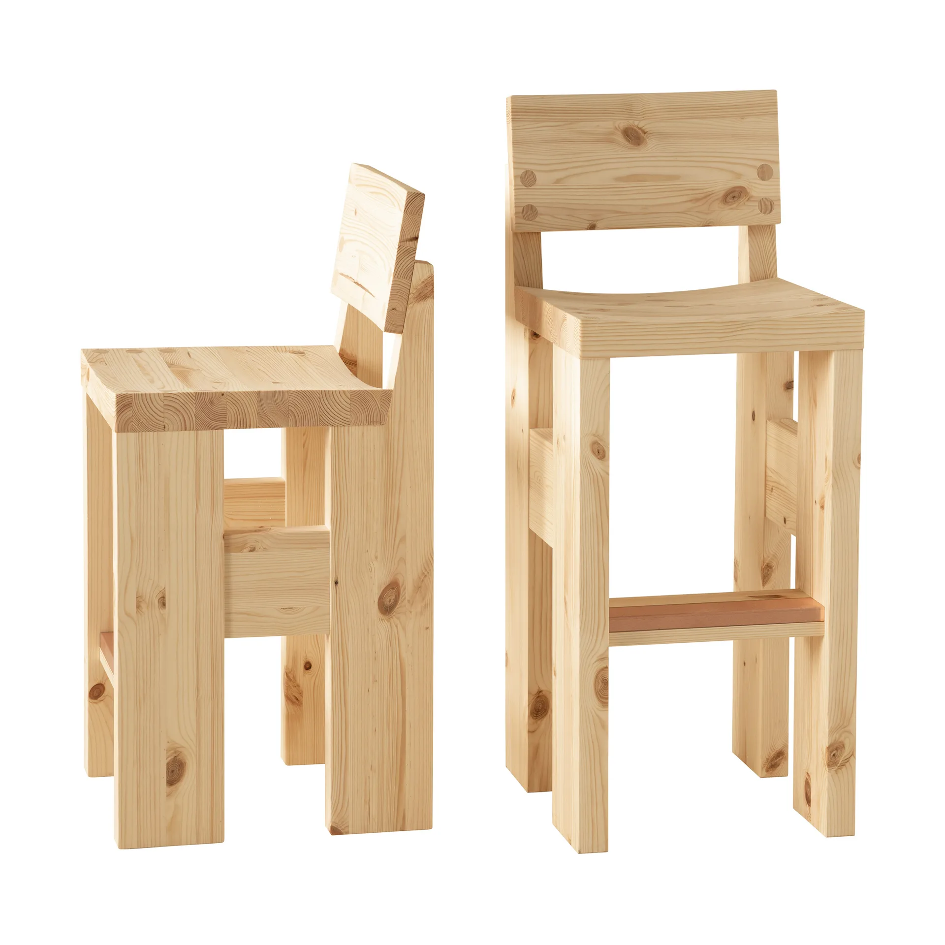 001 Bar Stool bar stool, Matte oil-waxed pine, 75 cm Vaarnii