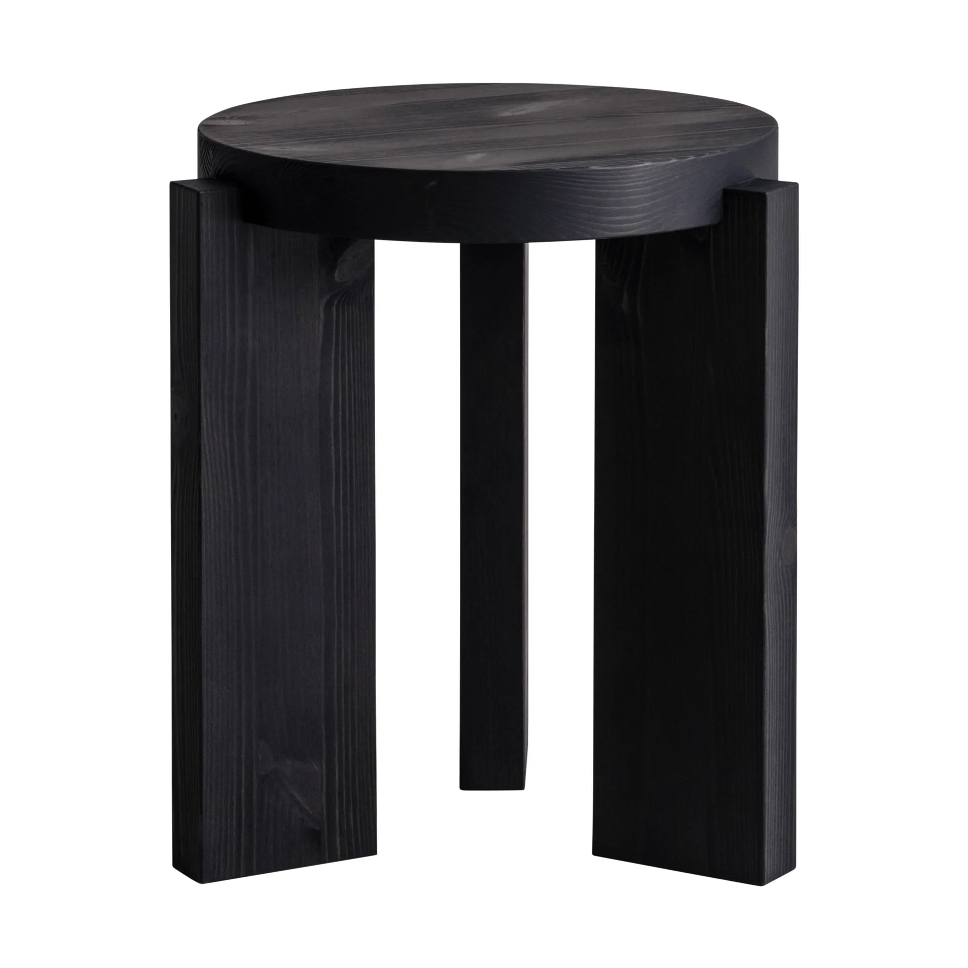 001 Stool stool, Black-stained pine, Ø40x44 cm Vaarnii