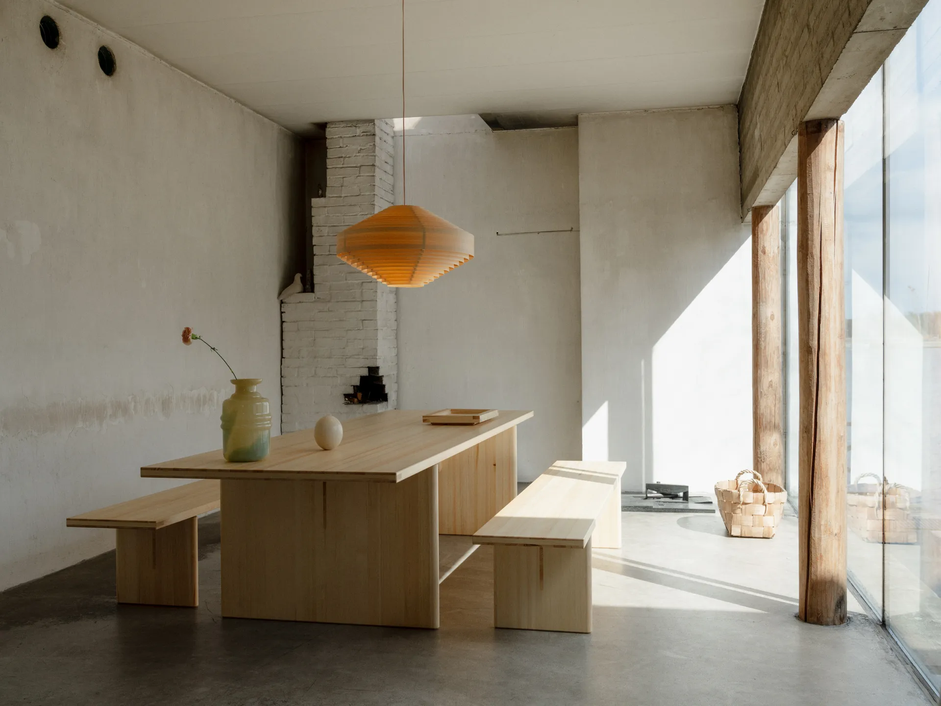 012 Kolmio Dining Table table, Matte oil-waxed pine, 227x95x72 cm Vaarnii