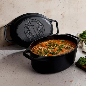 Victoria pot and bread pan cast iron enameled - 2 pieces - Victoria
