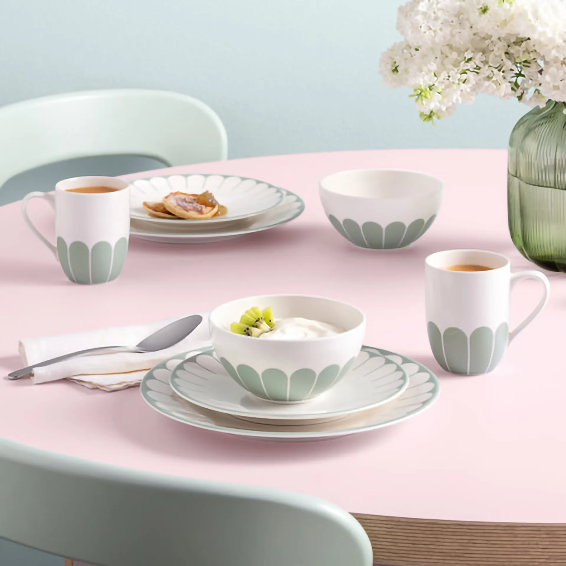 Fleur breakfast bowl 43 cl, White-green Villeroy & Boch