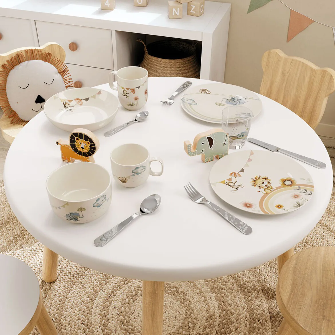 Walk like an Elephant children's tableware and cutlery set, 7 pieces Villeroy & Boch