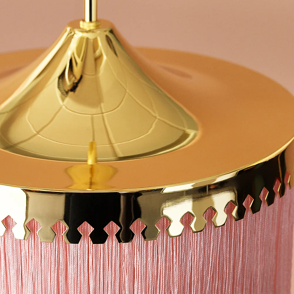 Fringe pendant lamp, Cream white, large Warm Nordic